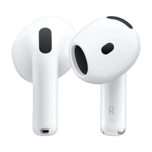 Apple AirPods 4 wireless earbuds, white with black speaker grilles
