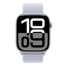Apple Watch Series 10 smartwatch with light gray Sport Loop band