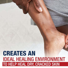 Healing ointment applied to forearm for dry, cracked skin care