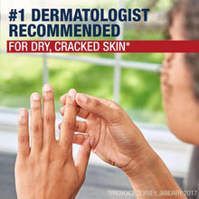 Healing ointment applied to hands with #1 dermatologist recommended label