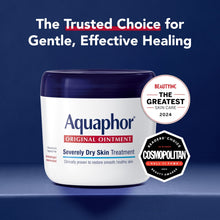 Aquaphor original ointment jar with award badges, advanced therapy
