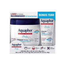Baby Aquaphor healing ointment package with jar and bonus tube, blue cap