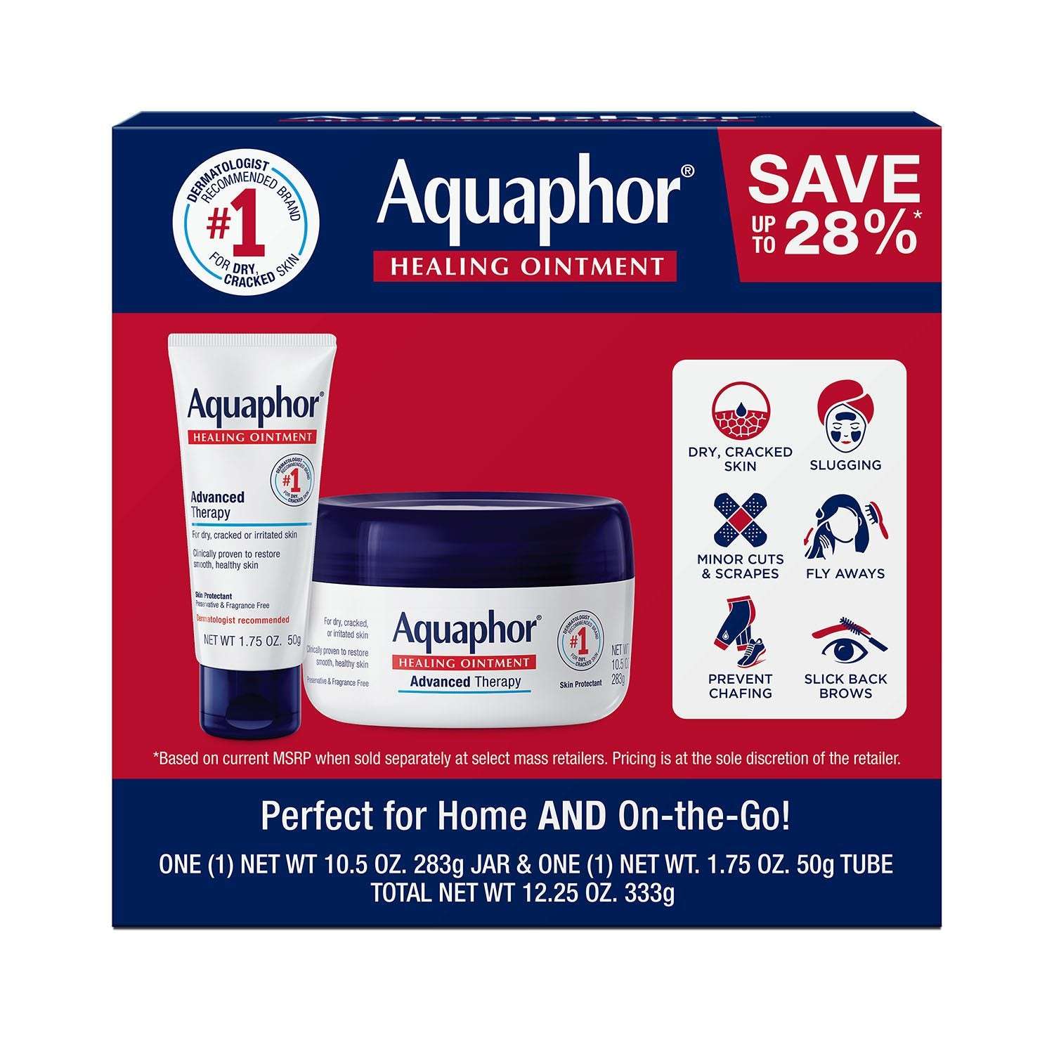 Aquaphor Advanced Therapy Healing Ointment Dual Pack