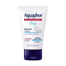 Aquaphor Baby healing ointment tube, white with blue base