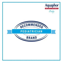Aquaphor Baby Healing Ointment label badge reading “Recommended Pediatrician Brand”