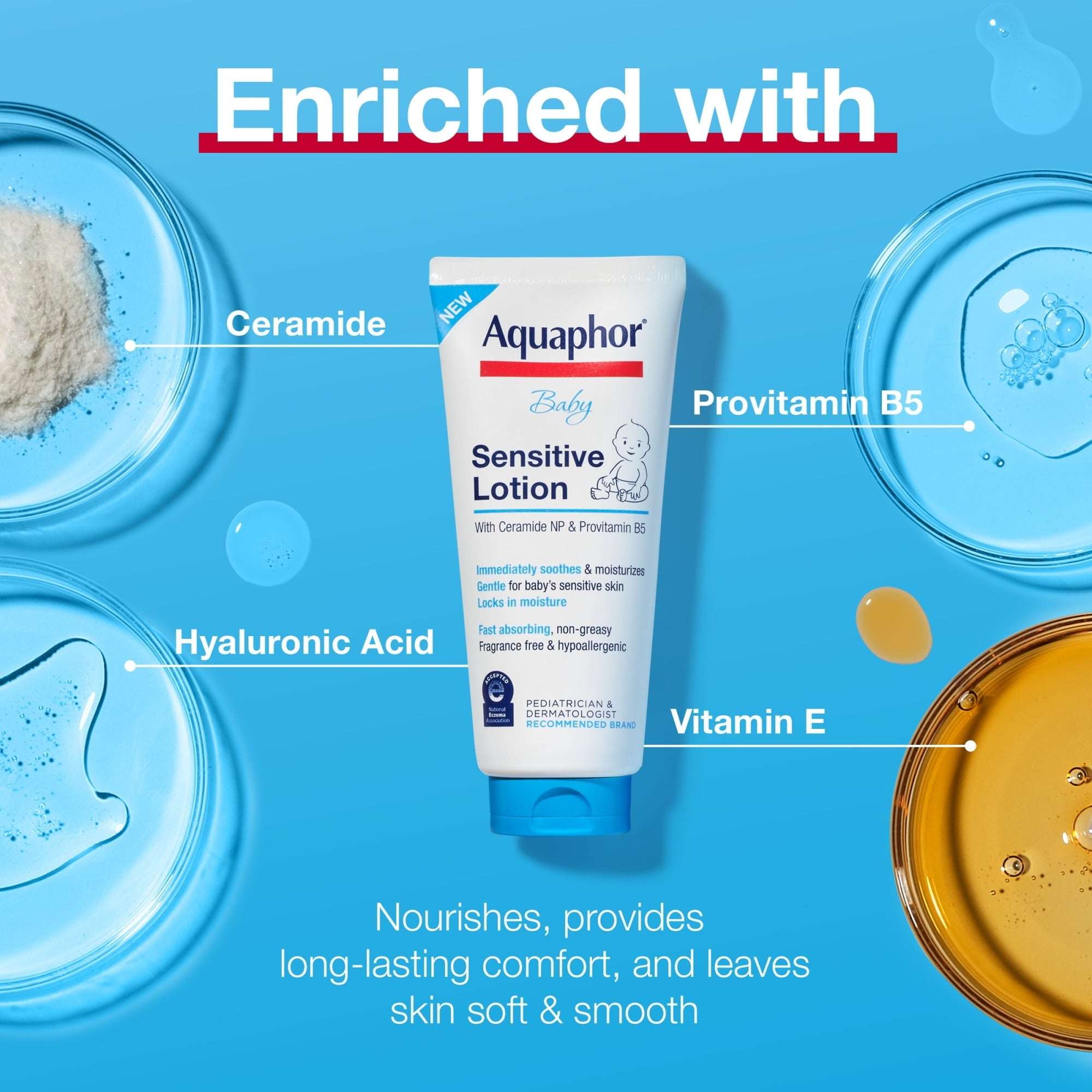 Aquaphor Baby Sensitive Lotion, Baby Lotion, 8 fl oz
