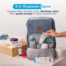 Aquaphor Baby Sensitive Lotion tube in a baby diaper bag organizer