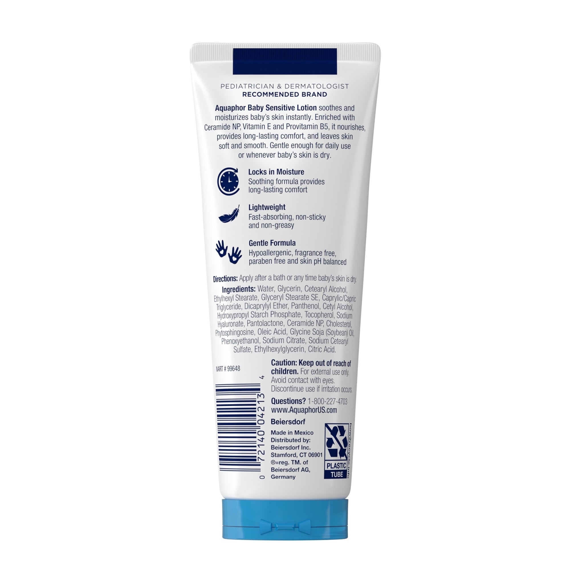 Aquaphor Baby Sensitive Lotion, Baby Lotion, 3 fl oz