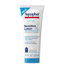 Aquaphor Baby Sensitive Lotion tube, white with blue base, 8 fl oz