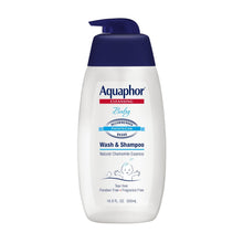 Aquaphor Baby wash & shampoo bottle with pump, fragrance free and tear free
