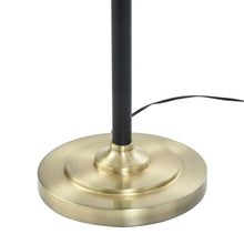 Brass floor lamp base with round pedestal and center pole