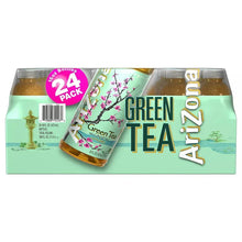 Green tea drink 24-pack carton with bottle labels and 'Green Tea' text