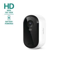 Wireless outdoor security camera with black lens housing and white body