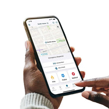 Smartphone showing indoor camera app map and activity controls