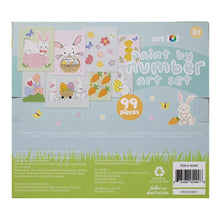 Easter paint-by-number art set package showing 99 pieces and bunny artwork panels