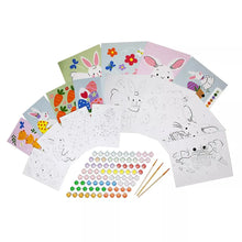 Easter paint-by-number art set with bunny templates, numbered paint dots, and brushes