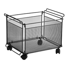 Artesa Presa stacking storage basket set, gray mesh with 4 rolling wheels