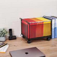 Artesa Presa stacking storage basket set, red and yellow mesh, rolling wheels