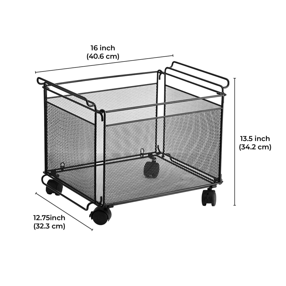 Artesa Presa Set of 2 Stacking Storage Baskets with Wheels