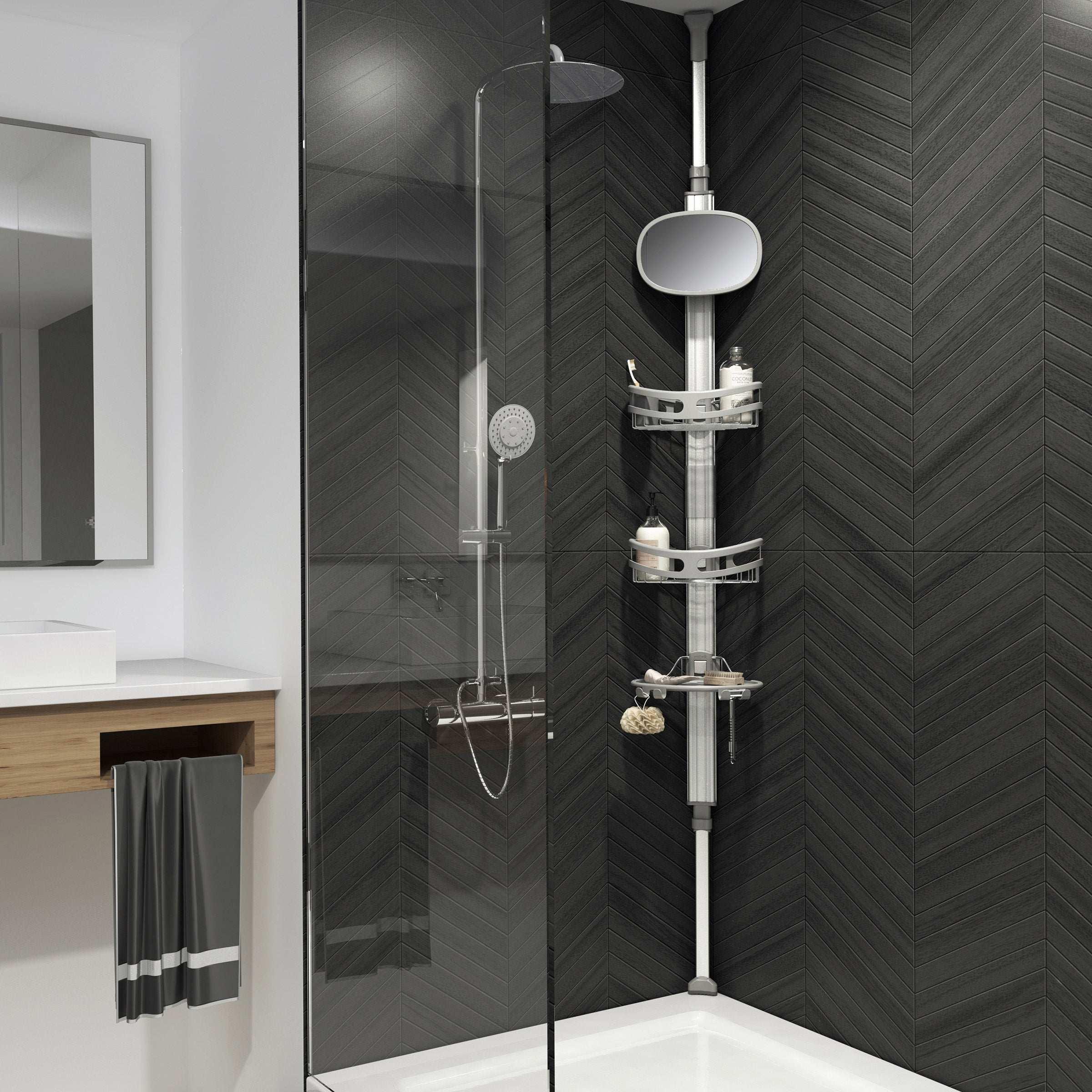 Artika Azzuro Standing Shower Caddy Light Gray - USA MEGA SHOP