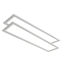 Surface-mount flat panel LED ceiling light with white diffuser and silver trim