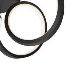 Black integrated LED ring shade on ribbon pendant light