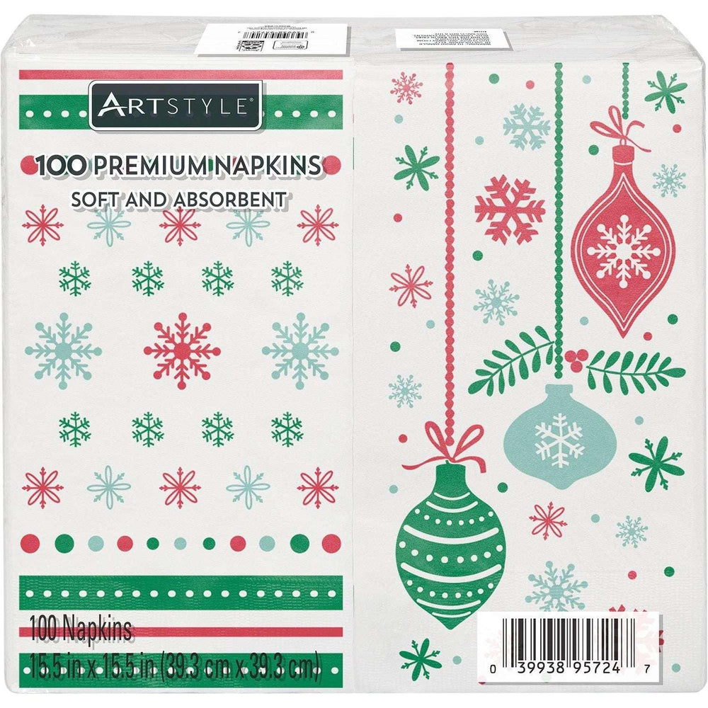 Artstyle Joyous Winter Dinner Paper Napkins, 8" x 4", 100 ct. - USA MEGA SHOP