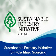 Sustainable Forestry Initiative label for paper plate sourcing