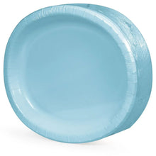 Artstyle oval paper plate, light blue, ridged rim, 10x12 in