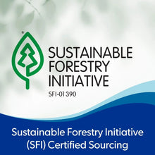 Artstyle oval paper plates package card with Sustainable Forestry Initiative text