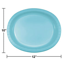Light blue oval paper plate, 10x12 in, single