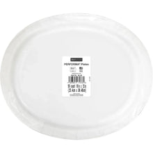 Artstyle oval paper plate, white, ridged rim, 10x12 in