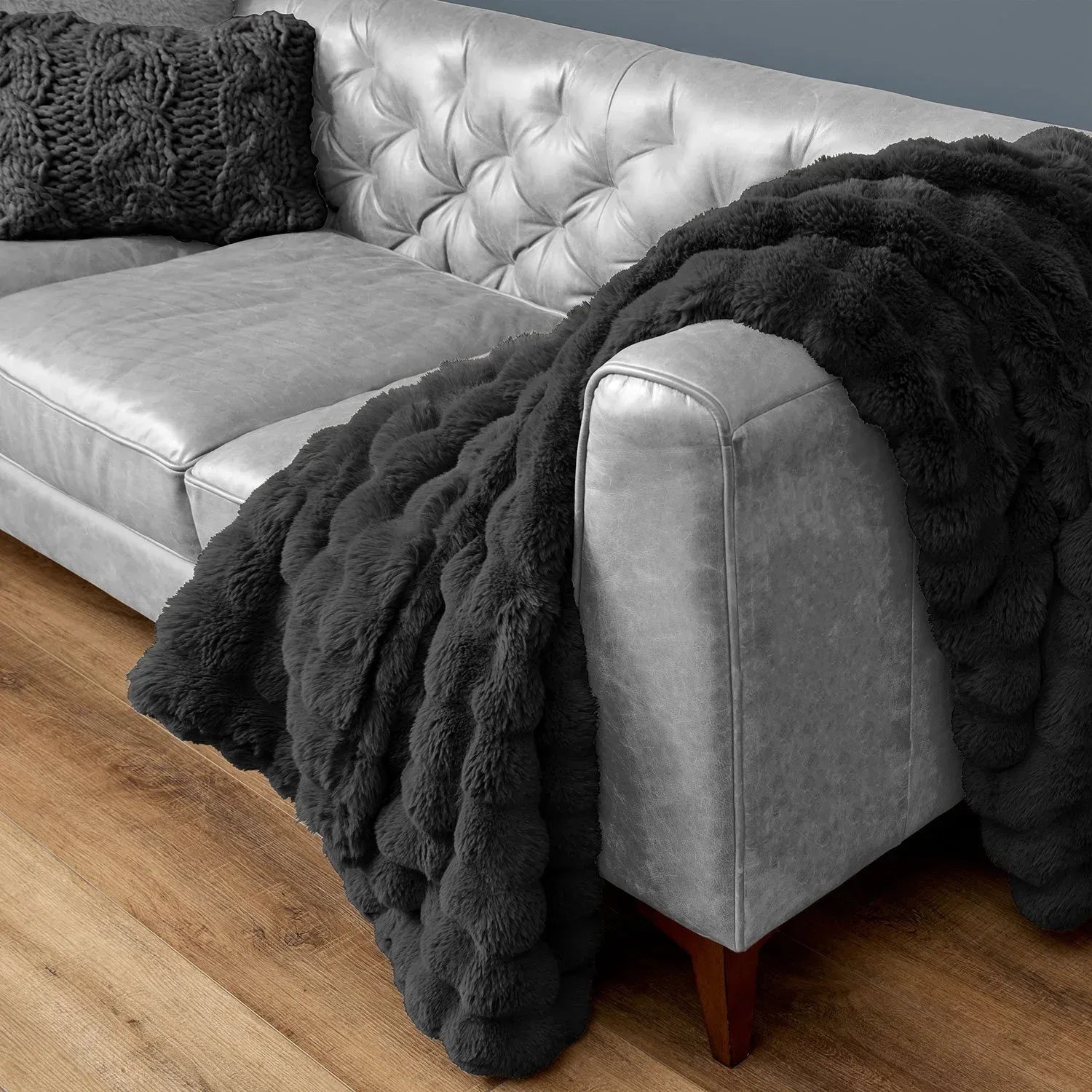 Ashford Home Heavy Weight Ultra Fine Faux Fur Throw Blanket Throw, 60"x70"