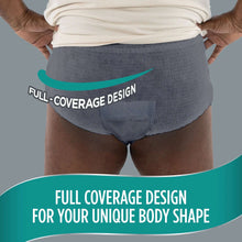 Men's incontinence underwear gray briefs with full-coverage design