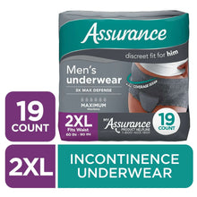 Men's incontinence underwear box, 2XL, 19-count pack
