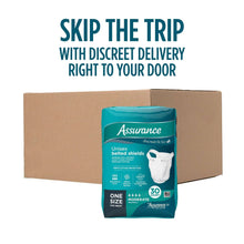 Assurance unisex belted shields package, one size, moderate absorbency, 30 count