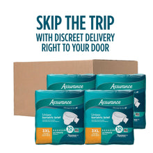 Assurance bariatric incontinence brief multipack boxes with 3XL labels