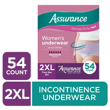 Women’s incontinence underwear multipack box, 2XL, 54-count, discreet fit