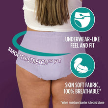 Light purple overnight underwear-like fit with smooth stretch fabric paneling