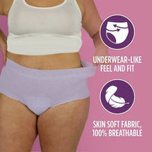 Light purple incontinence underwear briefs, mid-rise fit