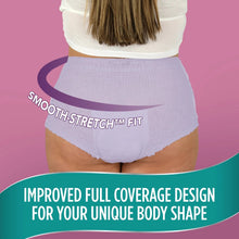 Light lavender incontinence underwear brief with smooth stretch fit design.