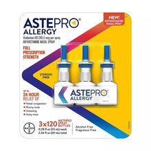 Astepro Allergy steroid-free antihistamine nasal spray 3-pack box with bottles