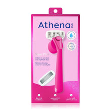 Athena Club Super Pink 5-blade women's razor kit packaging with handle and cartridges