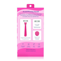 Athena Club 5-Blade Women's Razor Kit - 1 Handle, 2 Blade Refills, Magnetic Hook - Super Pink