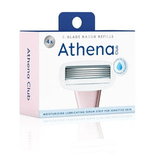 Athena Club 5-blade razor refill cartridge, 4-pack box with blade window