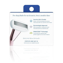 Athena Club razor refill cartridge inside box with small feature icons