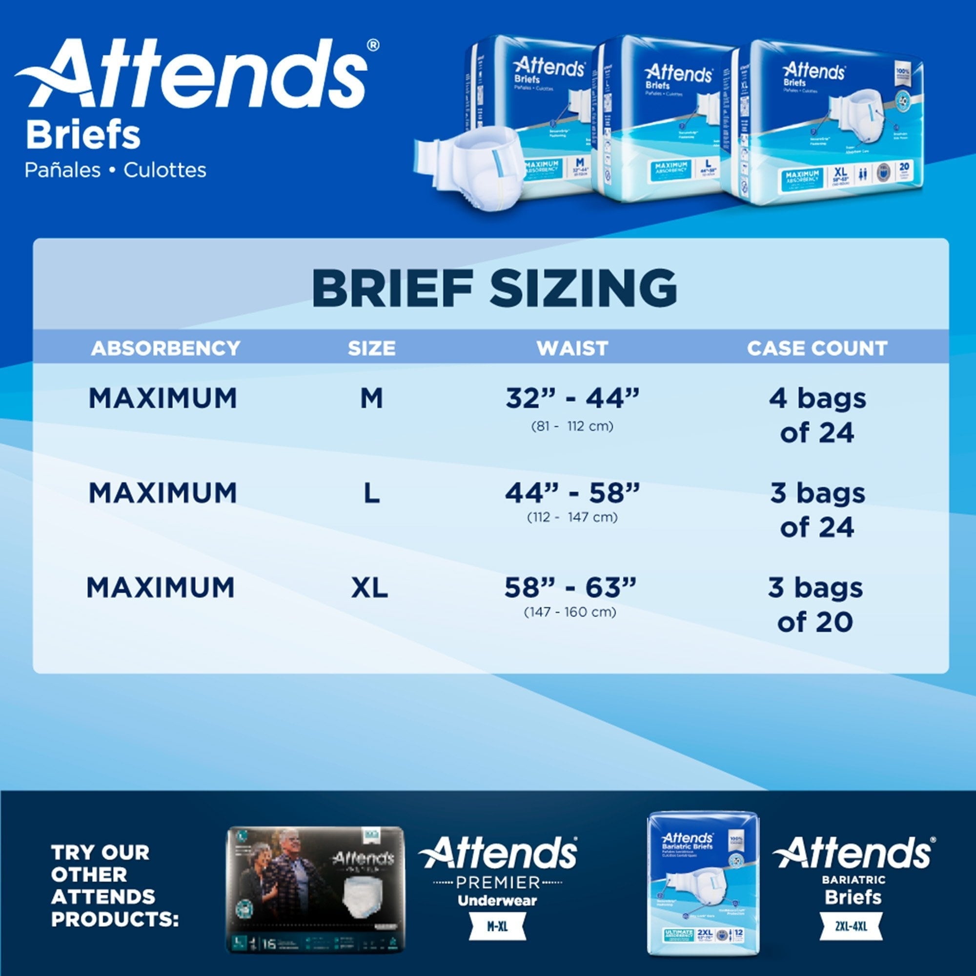 Attends Adult Incontinence Brief M Heavy Absorbency Contoured, DDA20, Heavy to Severe, 24 Ct