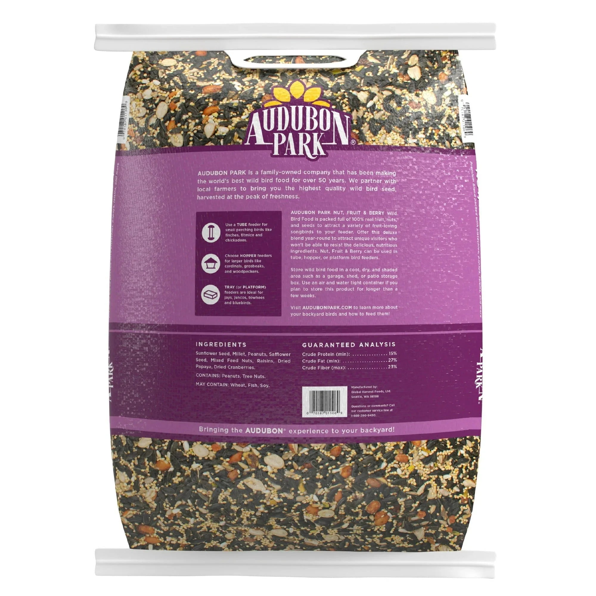 Audubon Park Nut, Fruit & Berry Wild Bird Food, Dry, 1 Count per Pack, 15 lb. Bag - USA MEGA SHOP