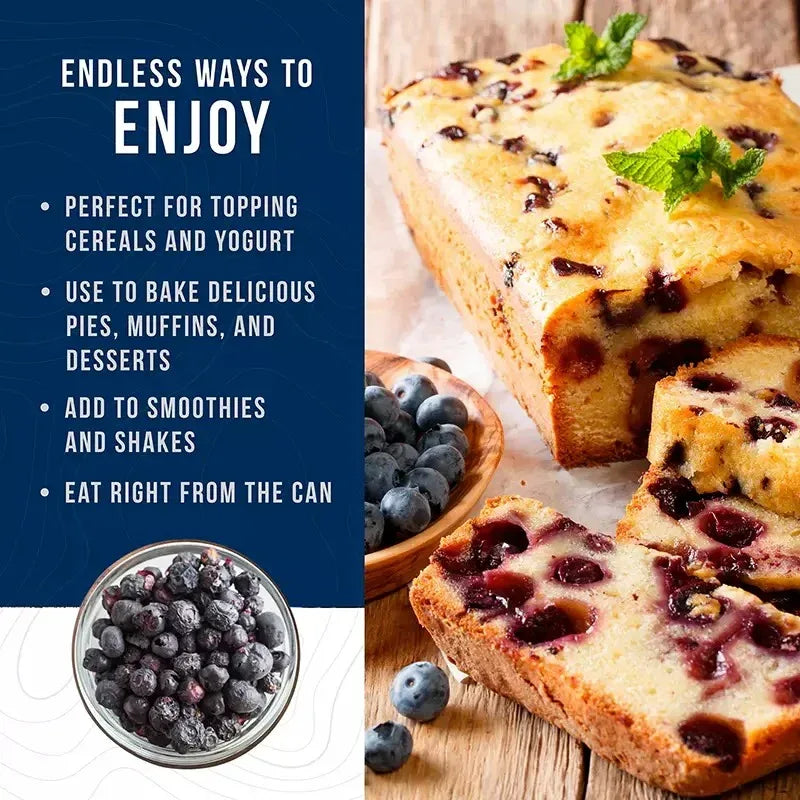 Augason Farms Freeze Dried Whole Blueberries Can, 12 oz.