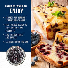 Freeze-dried whole blueberries can with baked bread slices and whole berries